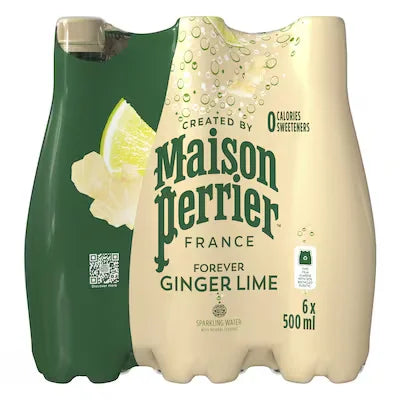 Maison Perrier - Sparkling Water Ginger Lime PET Bottle - 24 x 500 ml