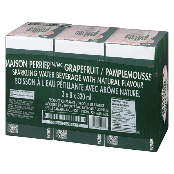 Maison Perrier - Grapefruit Sparkling Water Beverage Slim Cans - 24 x 330 ml