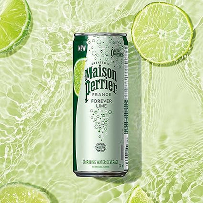 Maison Perrier - Lime Sparkling Water Beverage Slim Cans - 24 x 330 ml