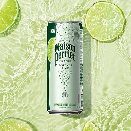 Maison Perrier - Lime Sparkling Water Beverage Slim Cans - 24 x 330 ml