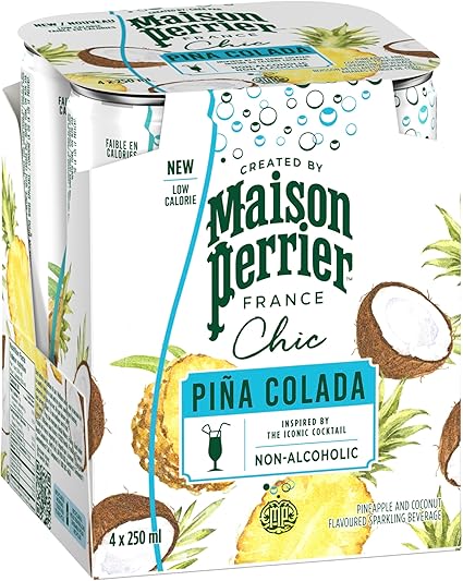Maison Perrier Chic Pina Colada Non-Alcoholic Sparkling Beverage Cans - 24 x 250 ml