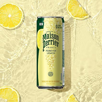 Maison Perrier Lemon Sparkling Water Beverage Slim Cans - 24 x 330 ml
