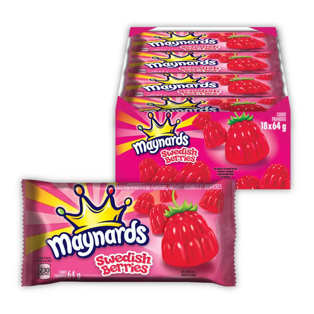 Maynards Swedish Berries Gummy Candy 18 x 64g, Bulk Gummies Online ...