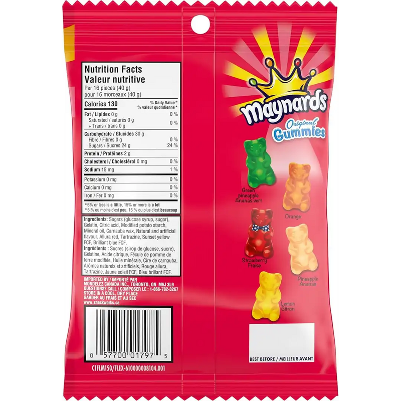Maynards - Original Gummies Gummy Candy - 150g