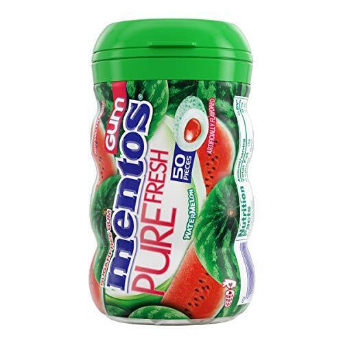 Mentos - Pure Fresh Watermelon Sugar Free Gum Bottle 50 Pcs - 6 Packs