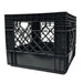 Square Milk Crate Black HDPE 13" x 13" x 11" - Each