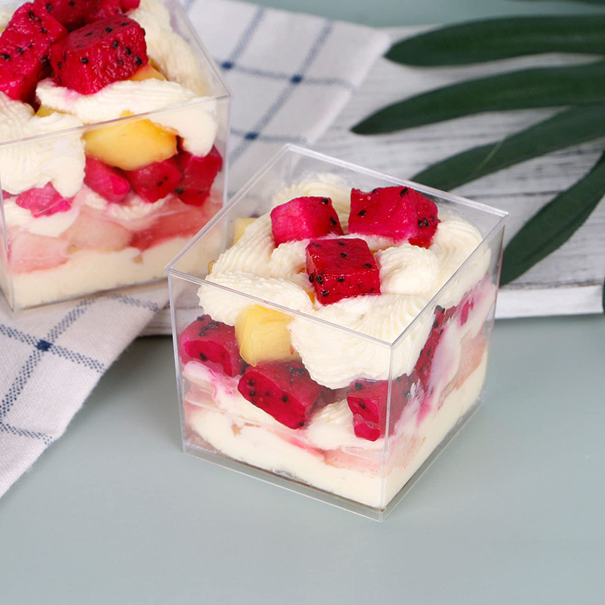 Square Mini Cup 3.75 Oz Mini Clear Square Dessert Cup - Elegant Serveware for Sweets ...