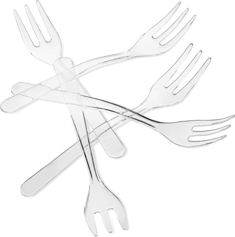 Mini Plastic Forks Clear 