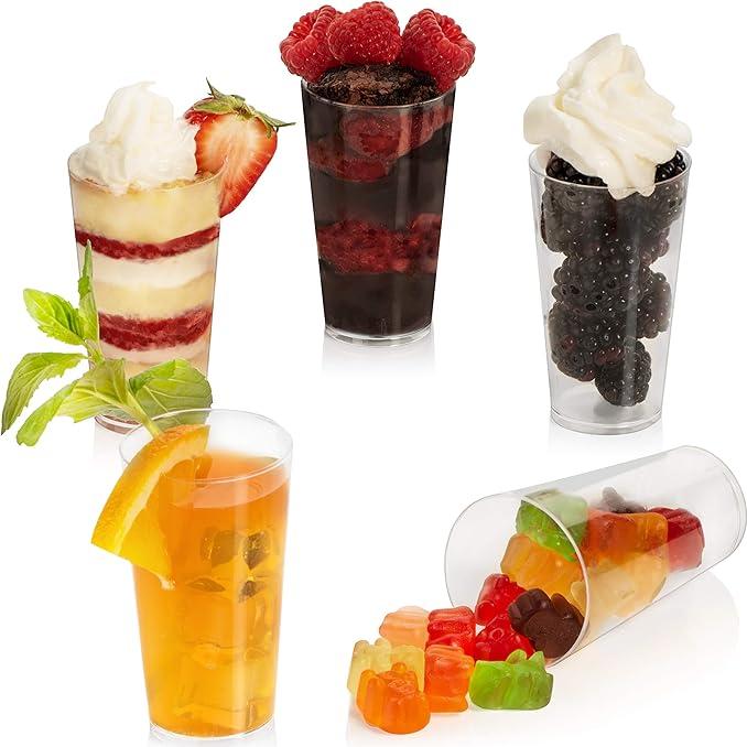 4" Tall Mini Round Dessert Cup Clear Plastic - 8/Pack