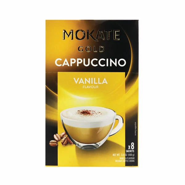 Mokate Gold Cappuccino Vanilla Flavour 8 Sachets 100g Bulk Coffee mokate-gold-cappuccino-vanilla-flavour-8-sachets-100g-bulk-coffee