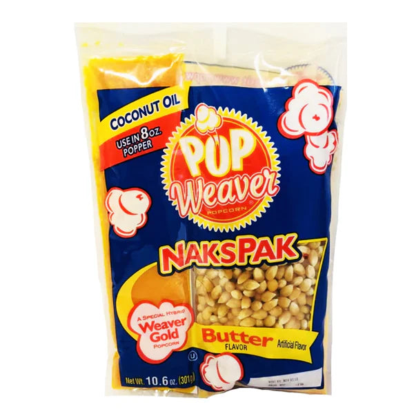 Naks Pak - Popcorn Kit Butter Flavor For 8 Oz Popper - 3 Packs
