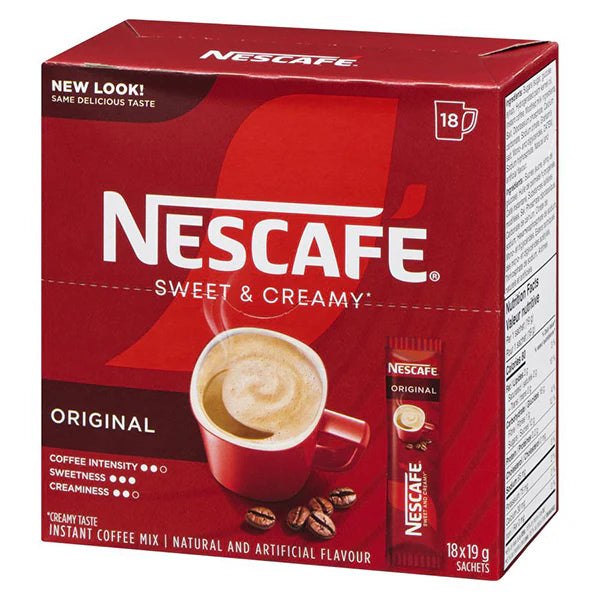 Nescafe - Sweet & Creamy Original Instant Coffee Sachets - 18 x 19 g