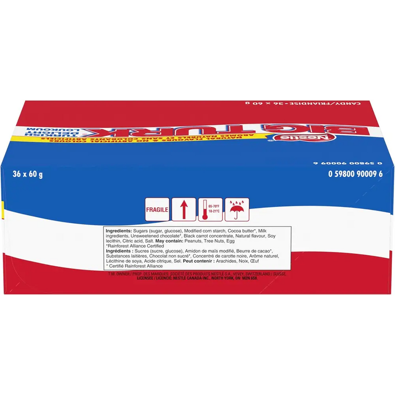 Nestle - Big Turk Turkish Delight Chocolate Candy Bar 36 x 60g