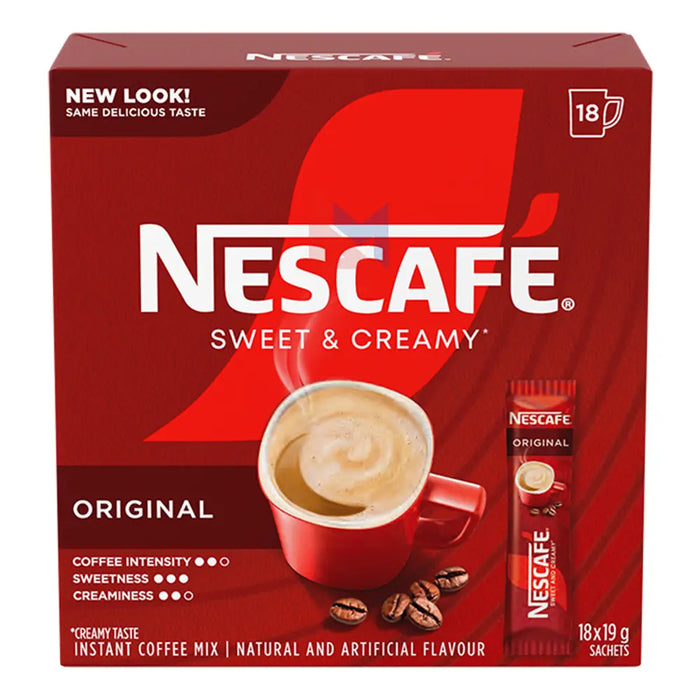 Nestle Nescafe - Sweet & Creamy Instant Coffee Sachets - 18 x 19 g