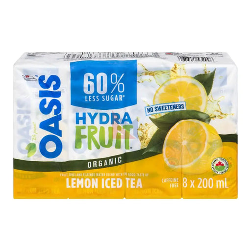 Oasis Hydrafruit - Organic Lemon Iced Tea - 8 x 200 ml