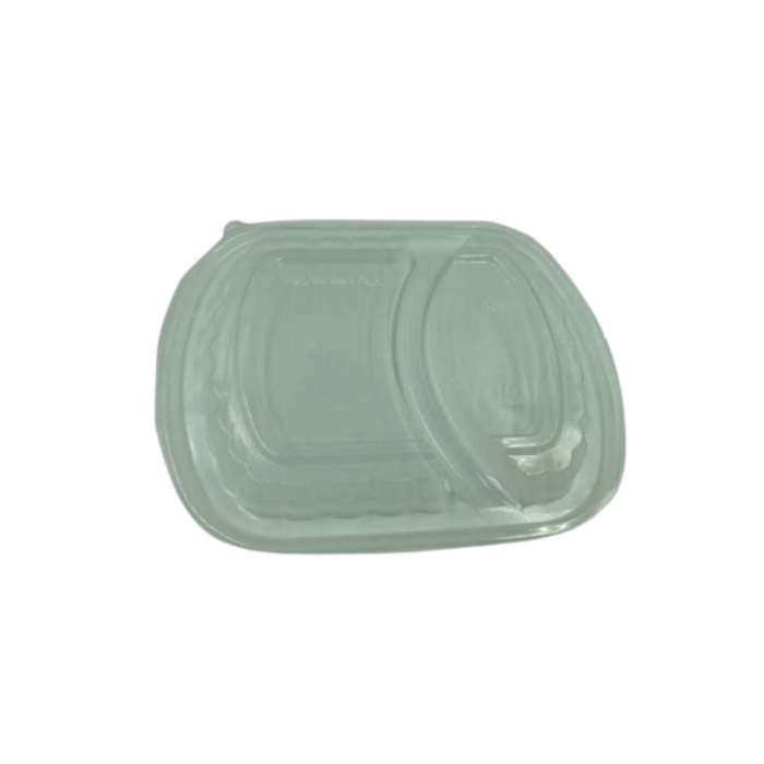 PET Lid For 2 Compartment 32 Oz Bagasse Container 