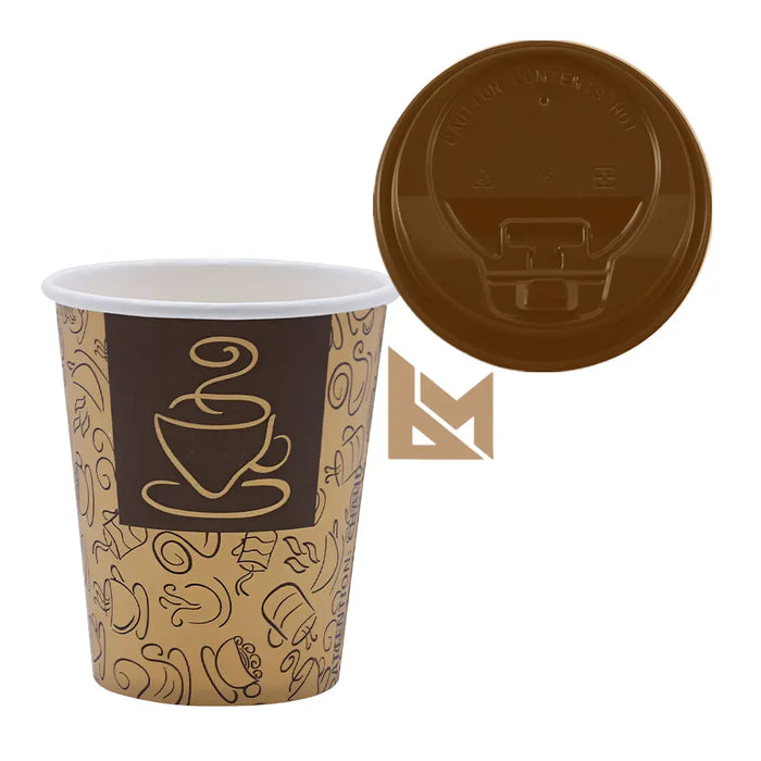 White Coffee Cups and Lids Set