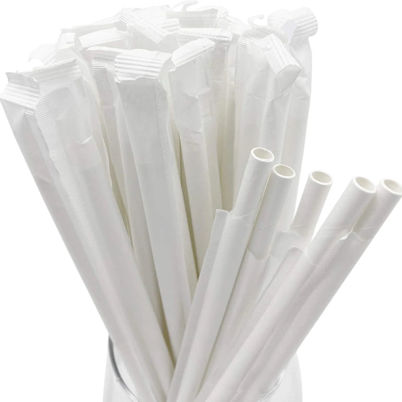 Paper Straw White Individually Wrapped 