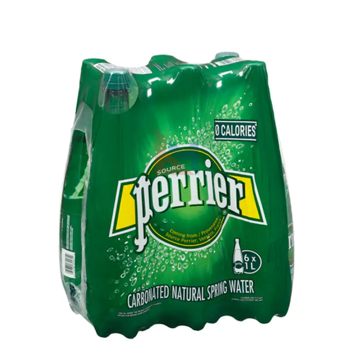 Perrier - Sparkling Mineral Water Plastic Bottle - 6 x 1 L