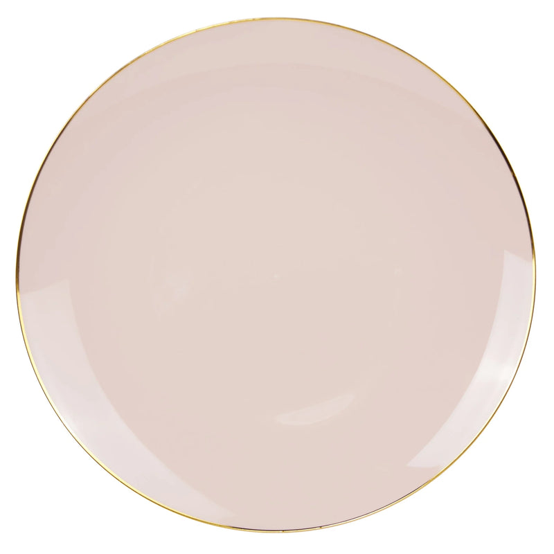 Plastic Plates Blush Pink With Gold Rim