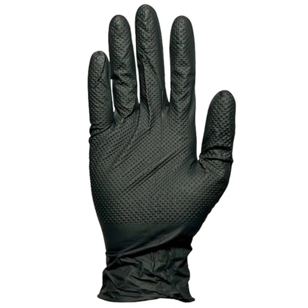 Textured Nitrile Gloves Black Large Powder Free 8 mil - 10 x 100/Case