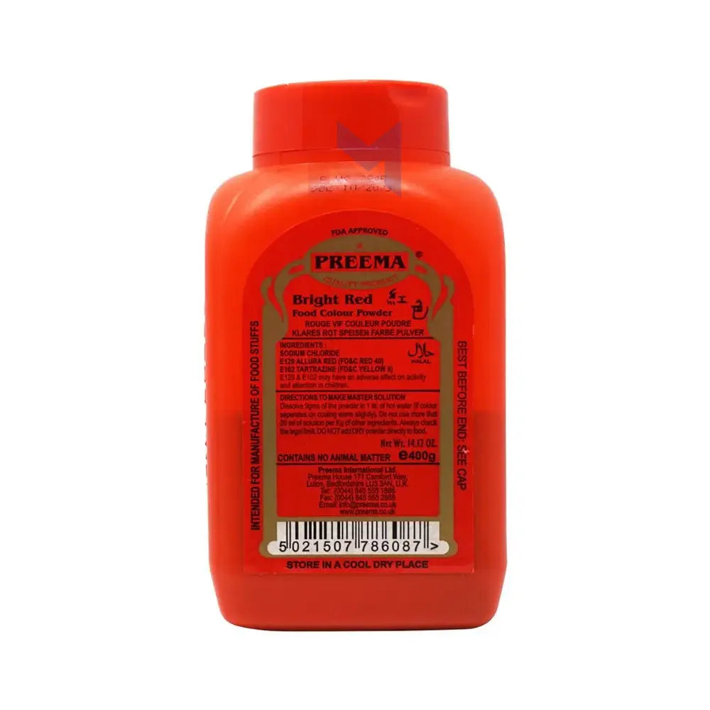 Bright Red Food Color Powder 400g Preema, Food Coloring Powder — Bulk Mart
