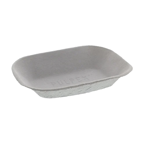 Pulpex 11.8 Oz Fiber Blend Food Trays 6.7" X 4.7" - 840/Case