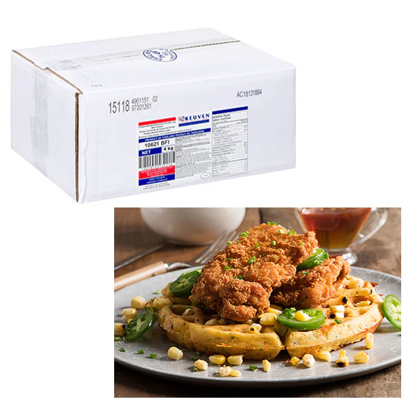 REUVEN - Fully Cooked Crispy Breaded Chicken Thigh - 2 x 2 Kg
