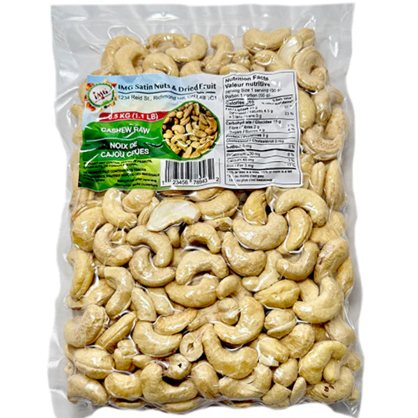 Raw Cashews Whole - 0.5 Kg