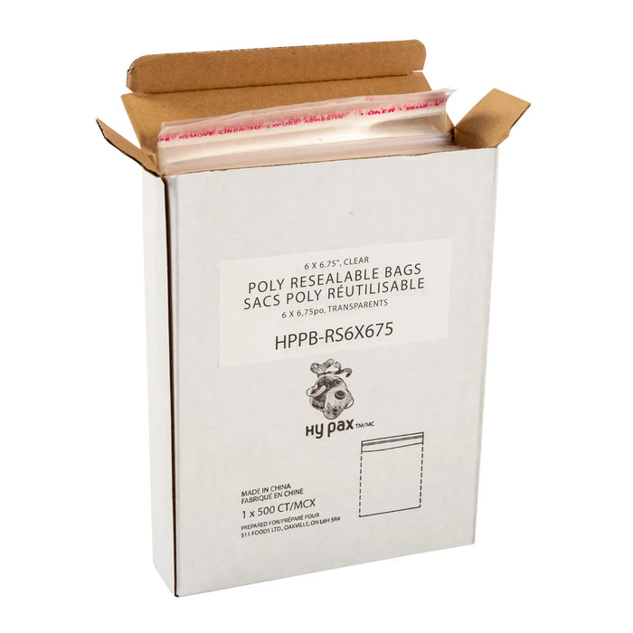 Hypax - Resalable Poly Bags With Strip 8" x 11" - 50 / Pack