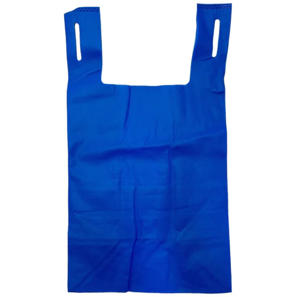 Reusable Blue Print Non-Woven T Shirt Bags - 50 Pack