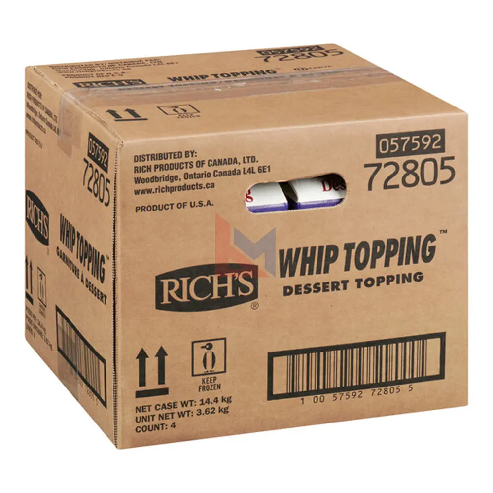 Rich's Ready To Whip Liquid Whip Topping, Dessert Topping 4x3.62Kg ...