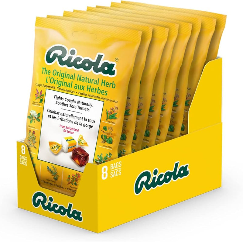 Purple Ricola Ricola Original Herb Cough Drops 75g Each 8 Packs, Lozenges — Bulk Mart