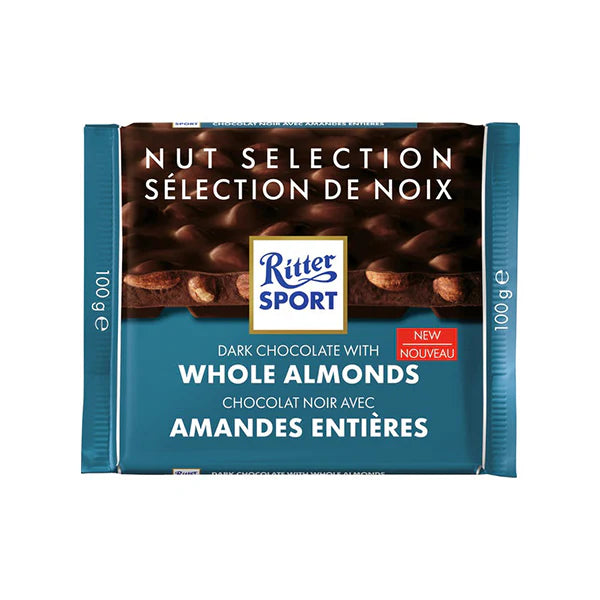Ritter Sport - Dark Chocolate With Whole Almonds - 6 x 100g