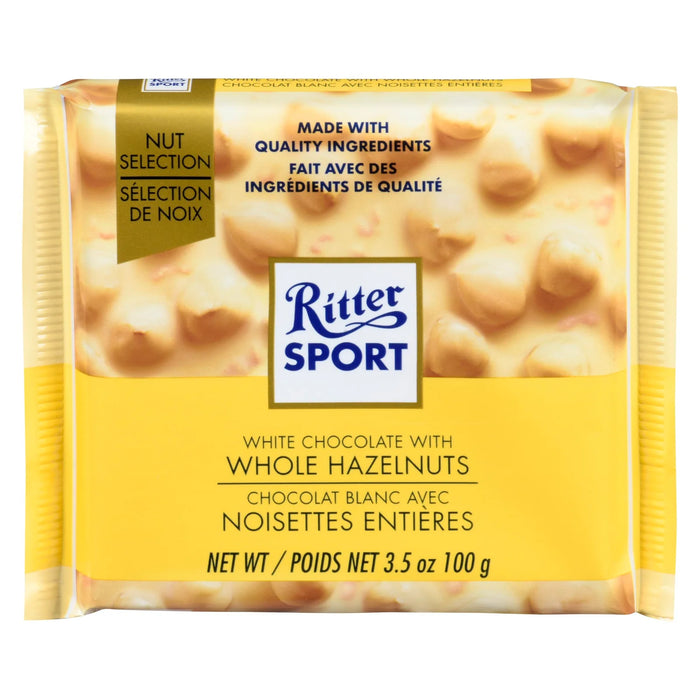 Ritter Sport - White Chocolate With Whole Hazelnuts - 10 x 100g