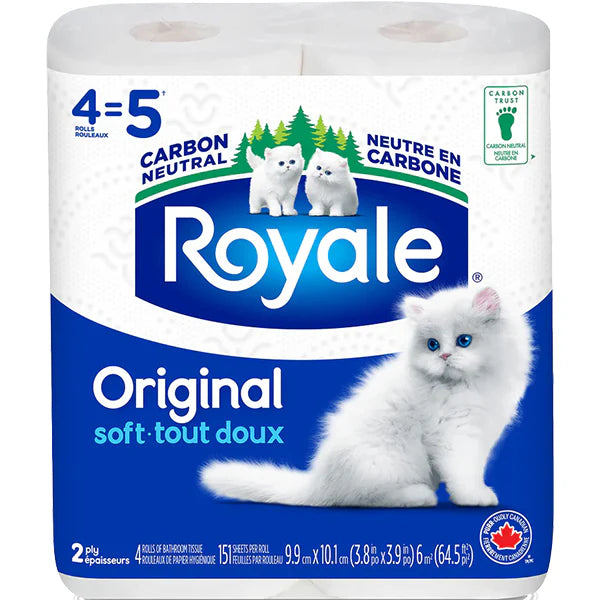Royale - 2 Ply Bathroom Tissue Roll - 4 Rolls