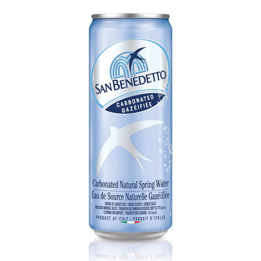 San Benedetto Carbonated Natural Spring Water Cans - 24 x 330 ml