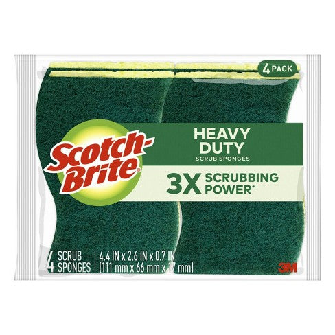 Scotch-Brite - Heavy Duty Scrub Sponge - 4/Pack