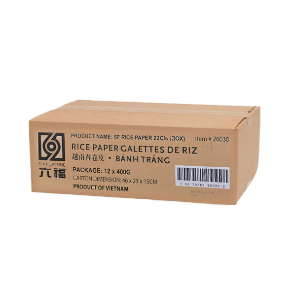 Six Fortune Rice Paper 22cm - 12 x 400g, Wholesale Bulk Food Supplier ...