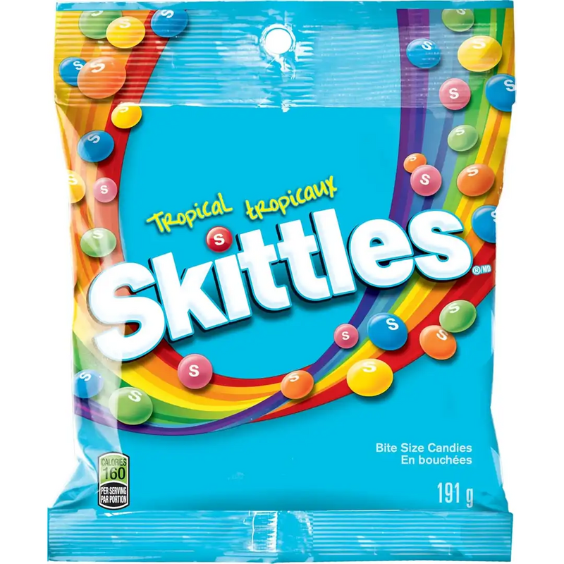 Skittles - Tropical Chewy Candy - 12 x 191g