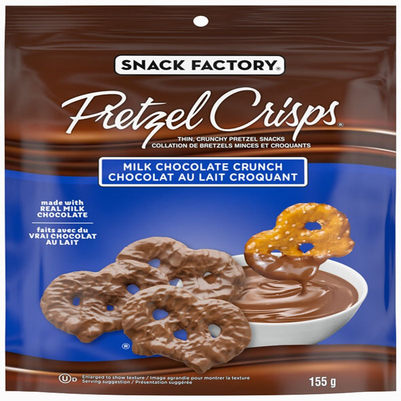 Snack Factory - Milk Chocolate Crunch Pretzel Crisps - 12 x 155g