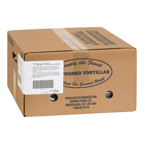 Sonora 12 inch Spinach Tortilla - 96 Case