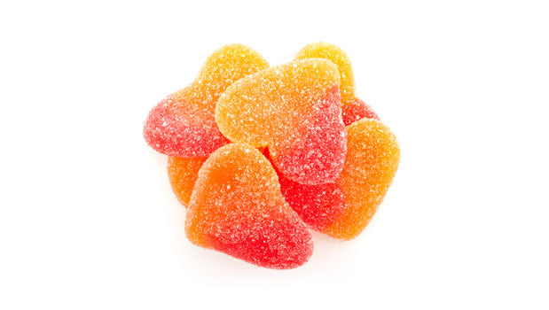 Sour Gummy Peach Hearts Bulk Gummies - 12 Kg