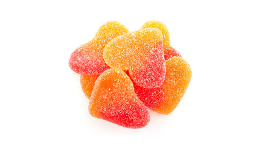 Sour Gummy Peach Hearts Bulk Gummies - 12 Kg