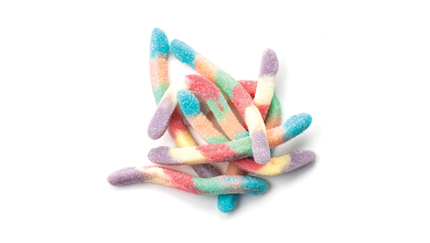 Sour Gummy Worms Multicolored Bulk Gummies - 12 Kg