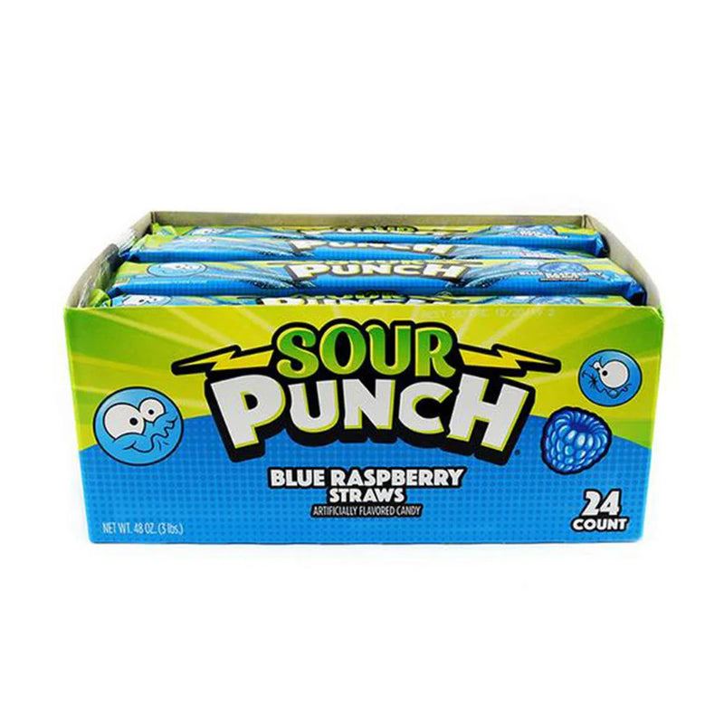 Sour Punch Blue raspberry Straws Candy 24 x57g