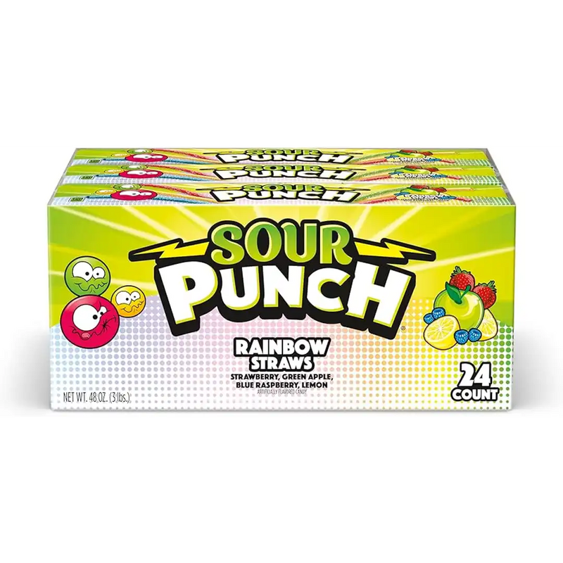 Sour Punch Rainbow Straws Candy 24 x57g