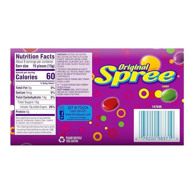 Spree Original Candy Theatre Box 5 Oz 141g