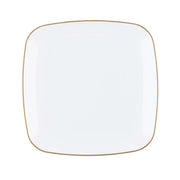 Square Plastic Plates With Gold Rim 7.5 inch, Party Dessert Plates