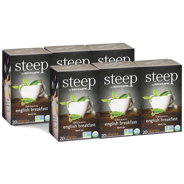 Steep - Organic English Breakfast Black Tea Bags - 6 x 20 Ct
